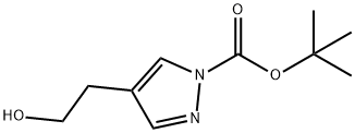 1H-Pyrazole-1-carboxylic acid, 4-(2-hydroxyethyl)-, 1,1-dimethylethyl ester Struktur