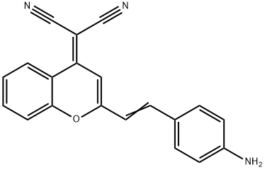 Propanedinitrile, 2-[2-[2-(4-aminophenyl)ethenyl]-4H-1-benzopyran-4-ylidene]- Struktur