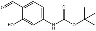 Carbamic acid, N-(4-formyl-3-hydroxyphenyl)-, 1,1-dimethylethyl ester Struktur