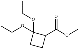 Cyclobutanecarboxylic acid, 2,2-diethoxy-, methyl ester Struktur