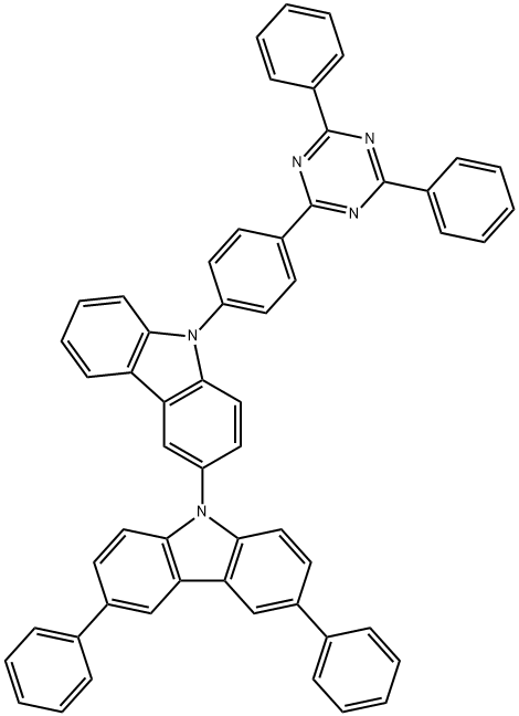 9-(4-(4,6-Diphenyl-1,3,5-triazin-2-yl)phenyl)-3',6'- diphenyl-9H -3,9'-bicarbazole Struktur