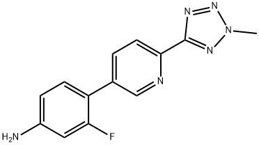 Benzenamine, 3-fluoro-4-[6-(2-methyl-2H-tetrazol-5-yl)-3-pyridinyl]- Struktur