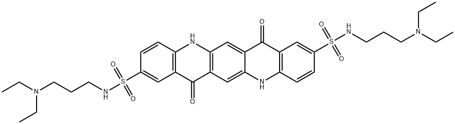 2-N,9-N-bis[3-(diethylamino)propyl]-7,14-dioxoquinolino[2,3-b]acridine-2,9-disulfonamide Struktur