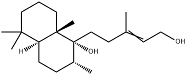 (1R,4aα,8aβ)-Decahydro-1β-(5-hydroxy-3-methyl-3-pentenyl)-2α,5,5,8aβ-tetramethylnaphthalen-1α-ol Struktur