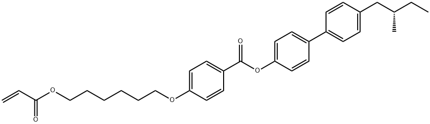 4-(6-Acryloyloxyhexyloxy)-benzoesure (4′-((2S)-methylbutyl)-biphenyl-4-ylester) Struktur