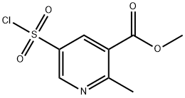 3-Pyridinecarboxylic acid, 5-(chlorosulfonyl)-2-methyl-, methyl ester Struktur