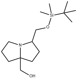 (3-(((tert-Butyldimethylsilyl)oxy)methyl)tetrahydro-1H-pyrrolizin-7a(5H)-yl)methanol Struktur