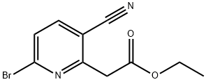 2-Pyridineacetic acid, 6-bromo-3-cyano-, ethyl ester Struktur