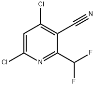 3-Pyridinecarbonitrile, 4,6-dichloro-2-(difluoromethyl)- Struktur