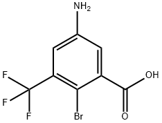 Benzoic acid, 5-amino-2-bromo-3-(trifluoromethyl)- Struktur