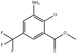 Benzoic acid, 3-amino-2-chloro-5-(trifluoromethyl)-, methyl ester Struktur