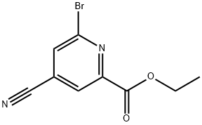 2-Pyridinecarboxylic acid, 6-bromo-4-cyano-, ethyl ester Struktur