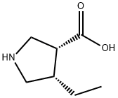 3-Pyrrolidinecarboxylic acid, 4-ethyl-, (3R,4S)- Struktur