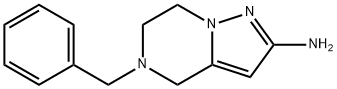 Pyrazolo[1,5-a]pyrazin-2-amine, 4,5,6,7-tetrahydro-5-(phenylmethyl)- Struktur