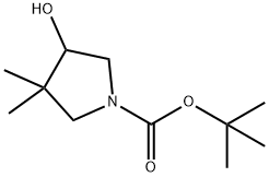 1-Pyrrolidinecarboxylic acid, 4-hydroxy-3,3-dimethyl-, 1,1-dimethylethyl ester Struktur