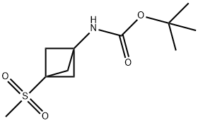 Carbamic acid, N-[3-(methylsulfonyl)bicyclo[1.1.1]pent-1-yl]-, 1,1-dimethylethyl ester Struktur