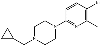 1-(5-bromo-6-methylpyridin-2-yl)-4-(cyclopropylmethyl)piperazine Struktur