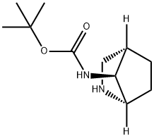 Carbamic acid, N-(1S,4S,7S)-2-azabicyclo[2.2.1]hept-7-yl-, 1,1-dimethylethyl ester Struktur