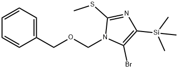 1H-Imidazole, 5-bromo-2-(methylthio)-1-[(phenylmethoxy)methyl]-4-(trimethylsilyl)- Struktur