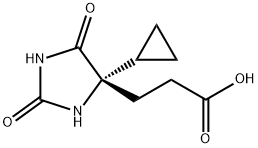 4-Imidazolidinepropanoic acid, 4-cyclopropyl-2,5-dioxo-, (4S)- Struktur