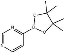 Pyrimidine, 4-(4,4,5,5-tetramethyl-1,3,2-dioxaborolan-2-yl)- Struktur