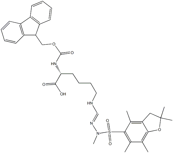 Fmoc-D-HomoArg(Me,Pbf)-OH Struktur