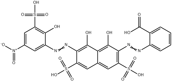 Benzoic acid,2-[(1,8-dihydroxy-)-[(2-hydroxy-5-nitro-3-sulfophenyl)azo]-3,6-disulfo-2-naphthalenyl)azo]- Struktur