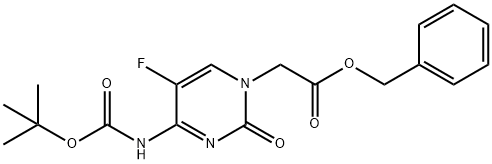 N4-Boc-5-fluorocytosin-1-yl-acetic acid benzyl ester Struktur