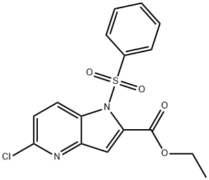 1H-Pyrrolo[3,2-b]pyridine-2-carboxylic acid, 5-chloro-1-(phenylsulfonyl)-, ethyl ester Struktur