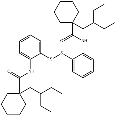 N,N'-(2,2'-disulfanediylbis(2,1-phenylene))bis(1-(2-ethylbutyl)cyclohexanecarboxaMide) Struktur