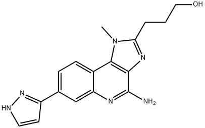 1H-Imidazo[4,5-c]quinoline-2-propanol, 4-amino-1-methyl-7-(1H-pyrazol-3-yl)- Struktur