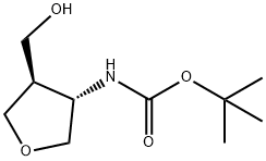 (3S,4R)-(4-Hydroxymethyl-tetrahydro-furan-3-yl)-carbamic acid tert-butyl ester Struktur