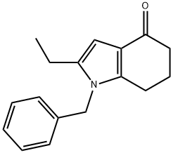 4H-Indol-4-one, 2-ethyl-1,5,6,7-tetrahydro-1-(phenylmethyl)- Struktur