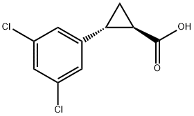 Cyclopropanecarboxylic acid, 2-(3,5-dichlorophenyl)-, (1R,2R)- Struktur