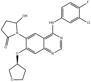 Afatinib impurity 11/Des-(4-dimethylamino-2-en-1-oxo)butylamino 6-(5-Hydroxy-pyrrolidin-2-on-1-yl) Afatinib Struktur