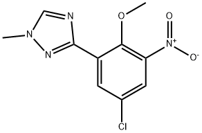 1H-1,2,4-Triazole, 3-(5-chloro-2-methoxy-3-nitrophenyl)-1-methyl- Struktur