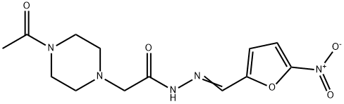 N'-[(5-Nitrofuran-2-yl)methylene]-4-acetyl-1-piperazineacetic acid hydrazide Struktur