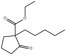 Cyclopentanecarboxylic acid, 2-oxo-1-pentyl-, ethyl ester Struktur