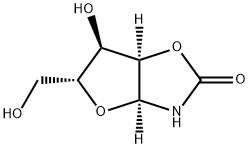 (3aS,5R,6R,6aR)-6-Hydroxy-5-(hydroxymethyl)tetrahydrofuro[2,3-d]oxazol-2(5H)-one Struktur