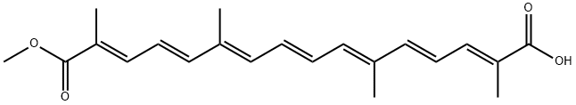 8,8'-Diapo-ψ,ψ-carotene-8,8'-dioic acid 8-methyl ester Struktur