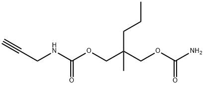 2-(Carbamoyloxymethyl)-2-methylpentyl=2-propynylcarbamate Struktur