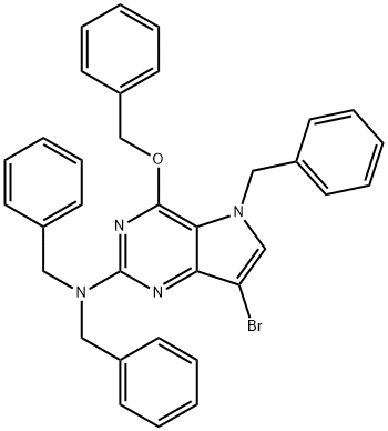 5H-Pyrrolo3,2-dpyrimidin-2-amine, 7-bromo-4-(phenylmethoxy)-N,N,5-tris(phenylmethyl)- Struktur