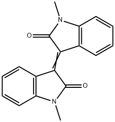 2H-Indol-2-one, 3-(1,2-dihydro-1-methyl-2-oxo-3H-indol-3-ylidene)-1,3-dihydro-1-methyl- Struktur