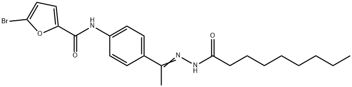 5-bromo-N-[4-[(E)-C-methyl-N-(nonanoylamino)carbonimidoyl]phenyl]furan-2-carboxamide Struktur