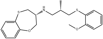 2H-1,5-Benzoxathiepin-3-amine, 3,4-dihydro-N-[(2S)-3-[(2-methoxyphenyl)thio]-2-methylpropyl]-, (3R)- Struktur