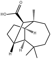 (1S,3aα,8aα,9R)-Decahydro-4,8,8-trimethyl-1β,4β-methanoazulene-9-carboxylic acid Struktur