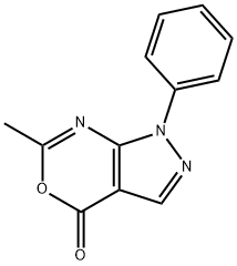 Pyrazolo[3,4-d][1,3]oxazin-4(1H)-one, 6-methyl-1-phenyl- Struktur