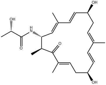 N-[(1R,2E,4E,6S,8E,10E,12S,14E,17S)-6,12-Dihydroxy-3,9,15,17-tetramethyl-16-oxocycloheptadeca-2,4,8,10,14-pentene-1-yl]-2-hydroxypropanamide Struktur