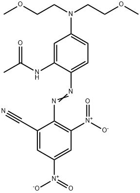 5NNBIS2METHOXYETHYLAMINO22CYANO46DINITROPHENYLDIAZENYLACETANILIDE Struktur