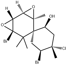 (1'R,2S,2'α,4S,5S,1R)-5,7'β-Dibromo-4-chloro-4,4'α,6',6'-tetramethylspiro[cyclohexane-1,5'-[3,8]dioxatricyclo[5.1.0.02,4]octan]-2-ol Struktur